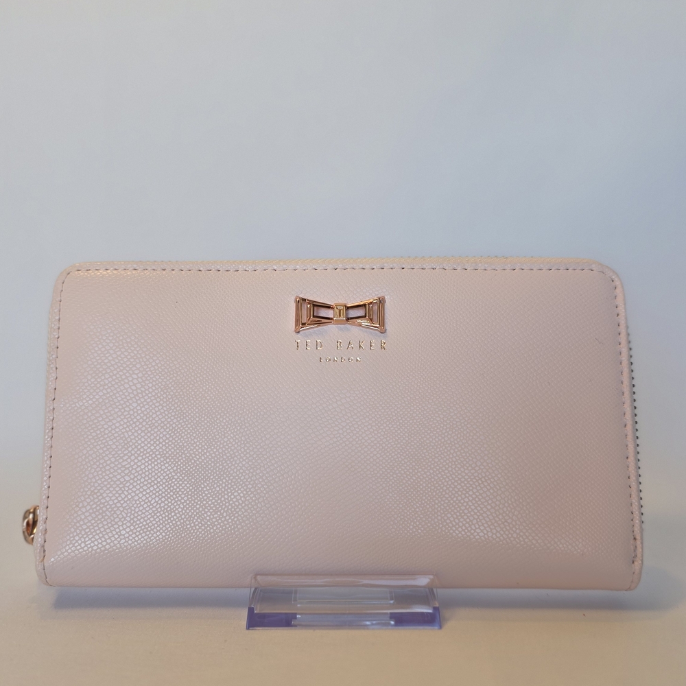 Ted Baker Baby Pink Bow Zip Around Continental Wallet NWT